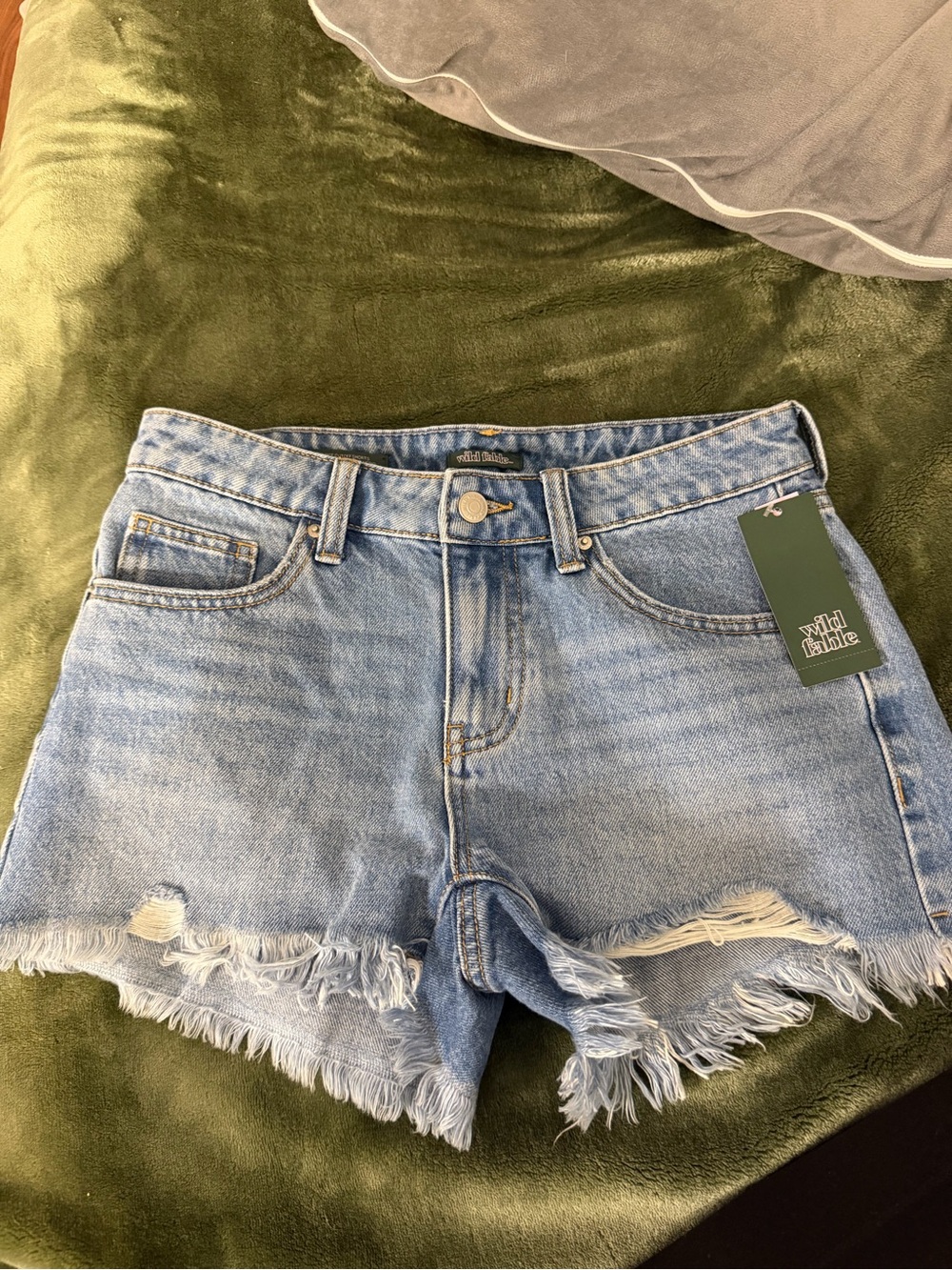 wild fable Light Blue Distressed Frayed Hem mid rise Shorts